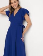 new collection Rochie Albastră Petrecută Cloche cu Cordon în Talie Dannila