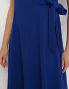 new collection Rochie Albastră Petrecută Cloche cu Cordon în Talie Dannila