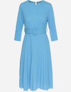 new collection Rochie Albastră Plisată cu Centură Gonge