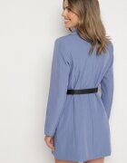 new collection Rochie Albastră Stil Sacou cu Viscoză cu Umeri Structurați cu Dungi Nevolia