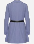 new collection Rochie Albastră Stil Sacou cu Viscoză cu Umeri Structurați cu Dungi Nevolia