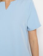 new collection Rochie Albastră Trapez Mini cu Buzunare Hreona
