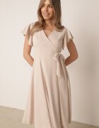 new collection Rochie Bej Cloș Petrecută cu Cordon în Talie Dannila