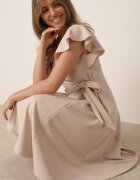 new collection Rochie Bej Cloș Petrecută cu Cordon în Talie Dannila