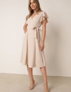 new collection Rochie Bej Cloș Petrecută cu Cordon în Talie Dannila