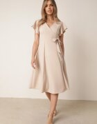 new collection Rochie Bej Cloș Petrecută cu Cordon în Talie Dannila