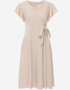 new collection Rochie Bej Cloș Petrecută cu Cordon în Talie Dannila