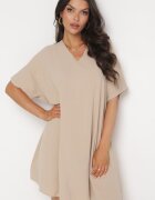 new collection Rochie bej cu croială liliac cu legătură la spate Miken