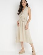 new collection Rochie Bej cu curea Kydasia