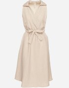 new collection Rochie bej cu un croi cămașă fără mâneci cu cordon Liriora