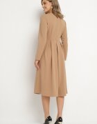 new collection Rochie Bej Evazată De Seară cu Decolteu ascuțit Temithiel