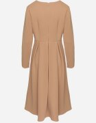new collection Rochie Bej Evazată De Seară cu Decolteu ascuțit Temithiel