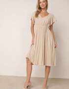 new collection Rochie Bej Plisată Evazată și Decolteu în V Rissara