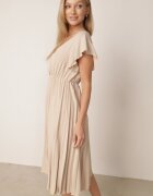 new collection Rochie Bej Plisată Evazată și Decolteu în V Rissara