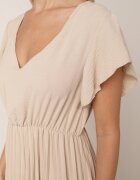 new collection Rochie Bej Plisată Evazată și Decolteu în V Rissara
