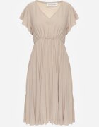 new collection Rochie Bej Plisată Evazată și Decolteu în V Rissara