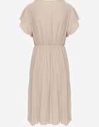 new collection Rochie Bej Plisată Evazată și Decolteu în V Rissara