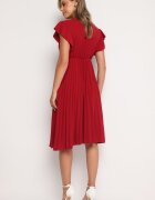 new collection Rochie Bordo Plisată cu o croială evazată și decolteu triunghiular Rissara