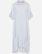 new collection Rochie cămașă Albastru deschis cu Volan Decorativ Daviravie