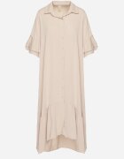 new collection Rochie cămașă bej cu volan decorativ Daviravie