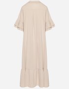 new collection Rochie cămașă bej cu volan decorativ Daviravie