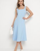 new collection Rochie Clasică Albastră Evazată Delure