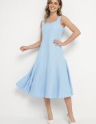 new collection Rochie Clasică Albastră Evazată Delure