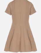 new collection Rochie Cloche Bej Închisă cu Mânecă Scurtă și Cusături Decorative Meporea