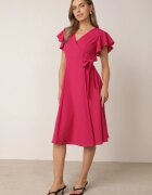 new collection Rochie Cloș Fucsia Petrecută cu legătură în talie Dannila