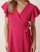 new collection Rochie Cloș Fucsia Petrecută cu legătură în talie Dannila