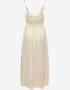 new collection Rochie de Cocktail Bej pe bretele reglabile cu elastic în talie și crăpătură Quelsea