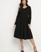 new collection Rochie Evazată Negru De Seară cu decolteu ascuțit Temithiel