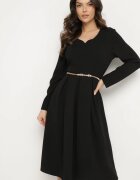 new collection Rochie Evazată Negru De Seară cu decolteu ascuțit Temithiel