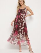 new collection Rochie Maro de Plasă cu Viscoză cu model floral Izaleira