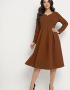 new collection Rochie Maro Evazată de Seară cu Decolteu Ascuțit Temithiel