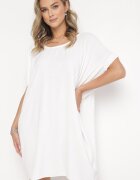 new collection Rochie Mini Albă cu Mânecă Scurtă cu Croială Liliac Kharson