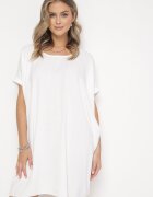 new collection Rochie Mini Albă cu Mânecă Scurtă cu Croială Liliac Kharson