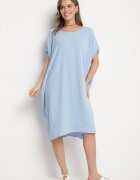 new collection Rochie Mini Albastră cu mâneci scurte cu croială tip liliac Kharson
