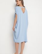 new collection Rochie Mini Albastră cu mâneci scurte cu croială tip liliac Kharson