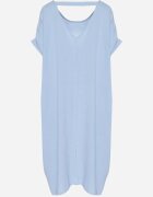 new collection Rochie Mini Albastră cu mâneci scurte cu croială tip liliac Kharson