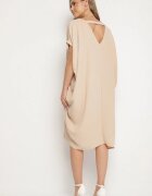 new collection Rochie Mini Bej cu Mânecă Scurtă cu Fason Liliac Kharson