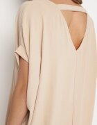 new collection Rochie Mini Bej cu Mânecă Scurtă cu Fason Liliac Kharson
