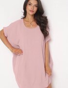 new collection Rochie Mini Roz cu Mânecă Scurtă cu Croială Lalea Kharson