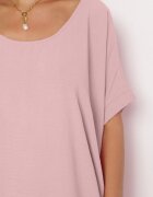 new collection Rochie Mini Roz cu Mânecă Scurtă cu Croială Lalea Kharson