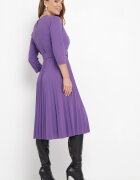 new collection Rochie mov închis plisată cu centură Gonge