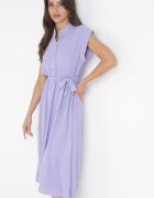new collection Rochie Mov Midi cu nasturi și cordon Alyssama