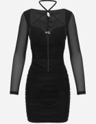 new collection Rochie Mulată Neagră tip corset cu drapaje Nyahi