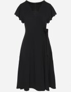 new collection Rochie Neagră Cloș Tip plic cu legătură în talie Dannila