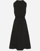 new collection Rochie neagră cu croi de cămașă fără mâneci cu cordon legat Liriora