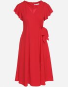 new collection Rochie roșie cloș tip plic cu legătură în talie Dannila